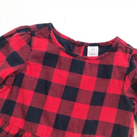 Babygap red/blue buffalo plaid dress EUC 2T - Picture 2 of 5